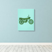 Vintage motorposter - handgetekend canvas afdruk (Insitu (Houten vloer))