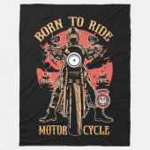 Vintage Motorrijder Fleece Deken (Voorkant)
