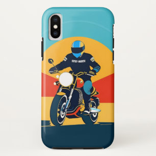 🌄 Vintage motorrijder rijdend in gouden zonsonder Case-Mate iPhone Case