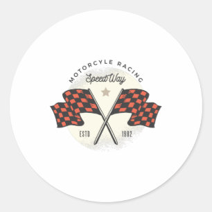 Vintage motorrijtuigenraces ronde sticker