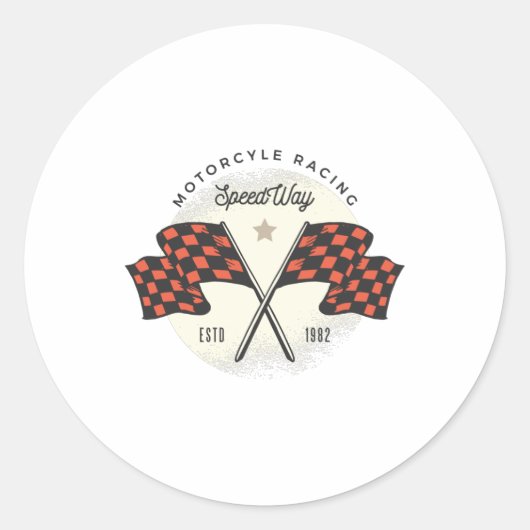 Vintage motorrijtuigenraces ronde sticker (Voorkant)