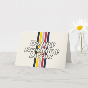 Vintage Motorsport Racing Stripe Naam Retro Auto Kaart