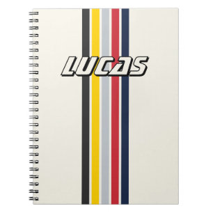 Vintage Motorsport Racing Stripe Naam Retro Auto Notitieboek