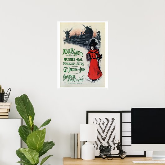 Vintage Moulin de la Galette Poster (Thuiskantoor)