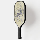 Vintage Mount Desert Island MN Kaart Blauwe Theevl Pickleball Paddle (Links)