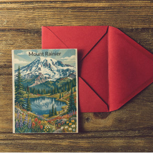 Vintage Mount Rainier National Park Bergen Briefkaart
