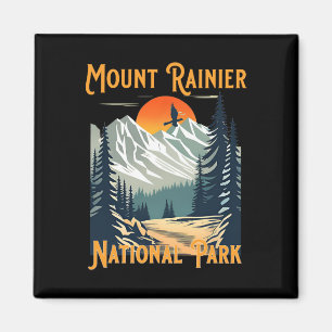 Vintage Mount Rainier National Park Souvenir Wande Magneet