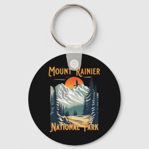 Vintage Mount Rainier National Park Souvenir Wande Sleutelhanger