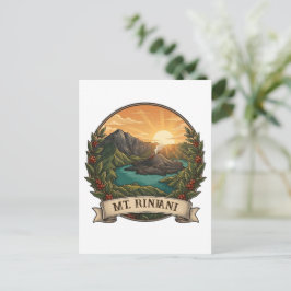 Vintage Mount Rinjani Indonesië Vulkaan Retro Briefkaart