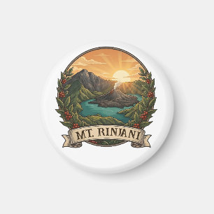 Vintage Mount Rinjani Indonesië Vulkaan Retro Magneet