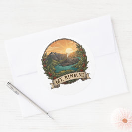 Vintage Mount Rinjani Indonesië Vulkaan Retro Ronde Sticker