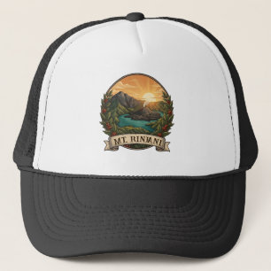 Vintage Mount Rinjani Indonesië Vulkaan Retro Trucker Pet