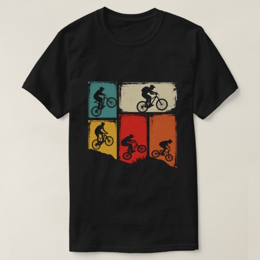 Vintage Mountain Bike Silhouette T-Shirt (Design voorkant)