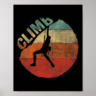 Vintage Mountain Climber T-shirt Rotsbeklimmen  Poster