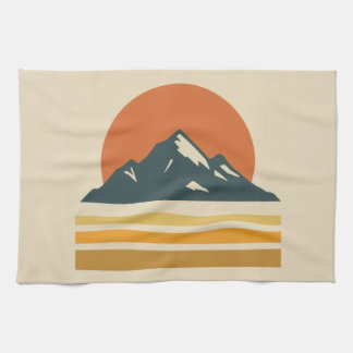 Vintage Mountain Kitchen Towel – Retro Adventure  Theedoek
