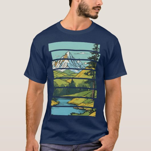 Vintage Mountain Landscape gift T-shirt (Voorkant)