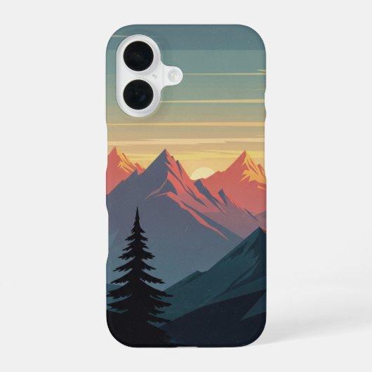 Vintage Mountain Ridge iPhone 16 Hoesje (Achterkant)