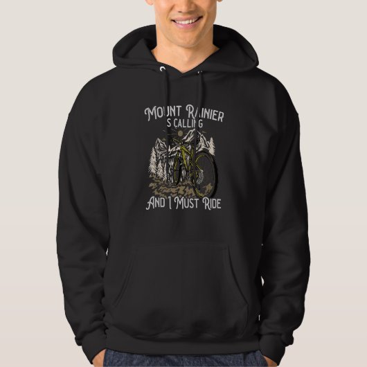 Vintage Mountainbike Mount Rainier roept Ik ga Hoodie (Voorkant)