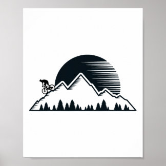 Vintage mountainbike - Outdoor MTB downhill fietse Poster