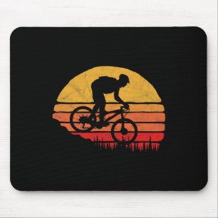 Vintage Mountainbiken Outdoor Retro Zonsondergang Muismat