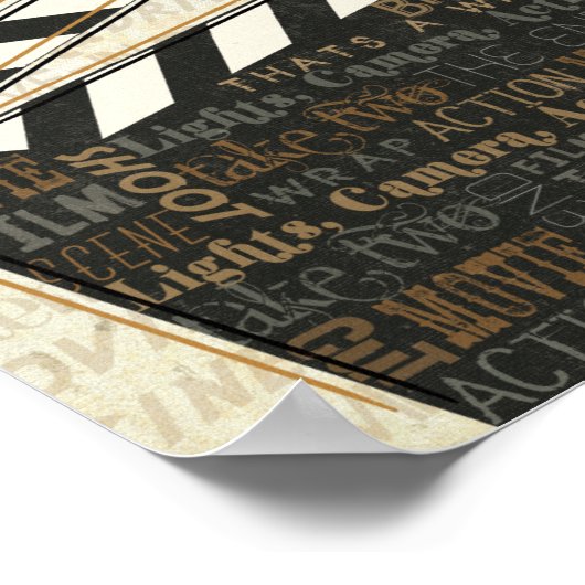 Vintage Movie Clapper Poster (Hoek)