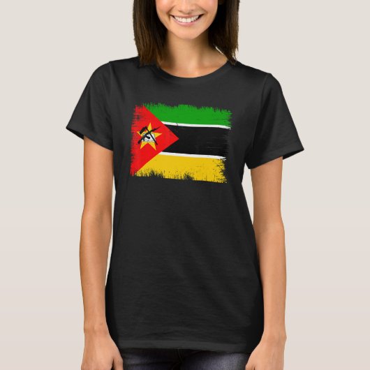 Vintage Mozambique Flag Mozambican Independence Da T-shirt (Voorkant)