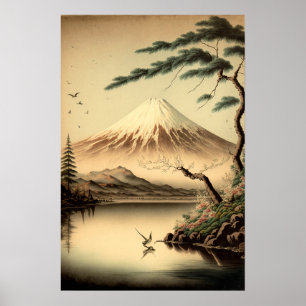 Vintage Mt. Fuji Japanse Kunstprint Poster