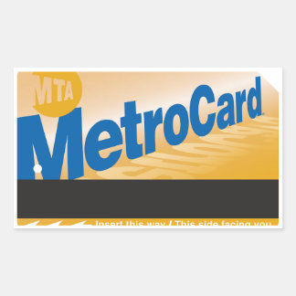 vintage MTA ticket afbeelding Rechthoekige Sticker