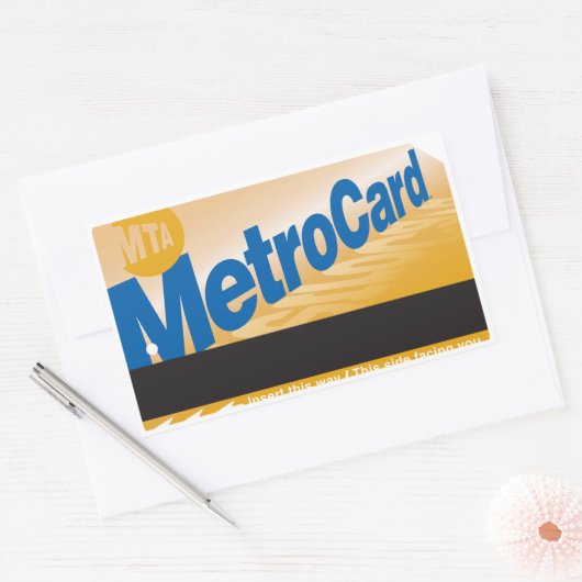 vintage MTA ticket image Rechthoekige Sticker (Envelop)