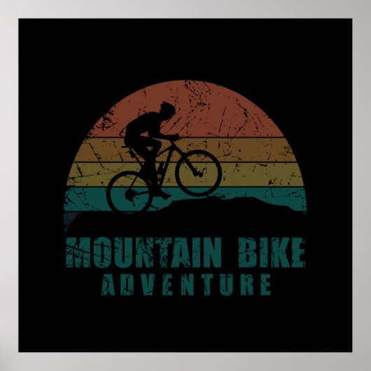 Vintage MTB Avontuur - Mountainbiken Poster (Voorkant)