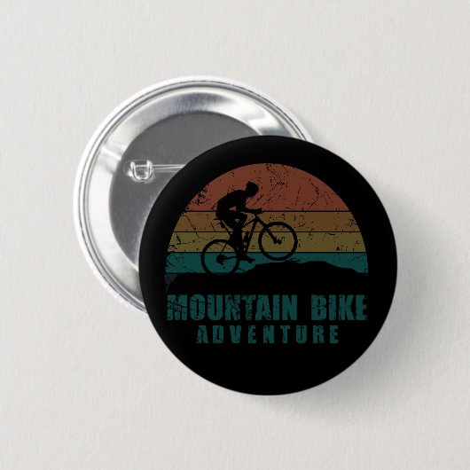 Vintage MTB Avontuur - Mountainbiken Ronde Button 5,7 Cm (Voorkant /achterkant)
