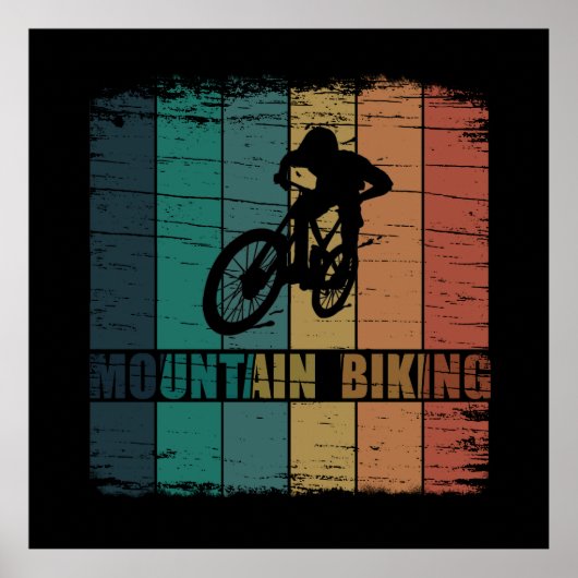 Vintage Mtb Downhill Mountainbike Poster (Voorkant)