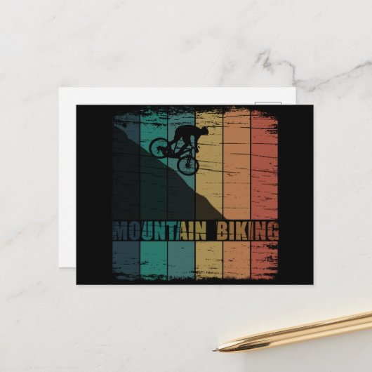 Vintage MTB Downhill Mountainbiken Briefkaart (Voorkant / Achterkant in situ)
