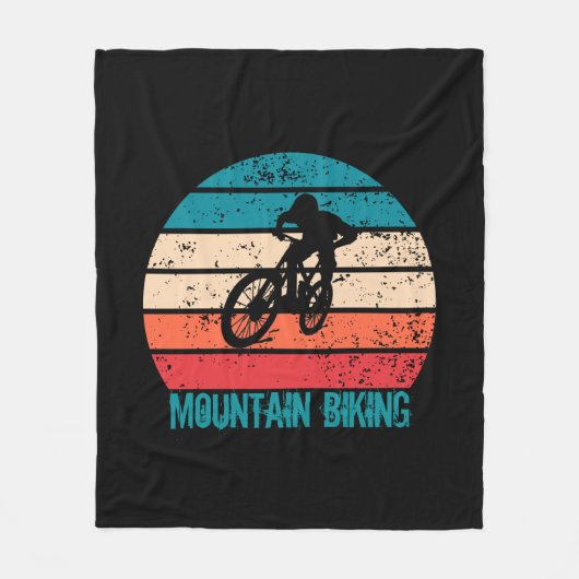 Vintage Mtb Downhill Mountainbiken Fleece Deken (Voorkant)