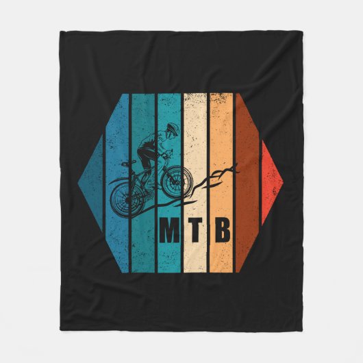 Vintage Mtb Downhill Mountainbiken Fleece Deken (Voorkant)