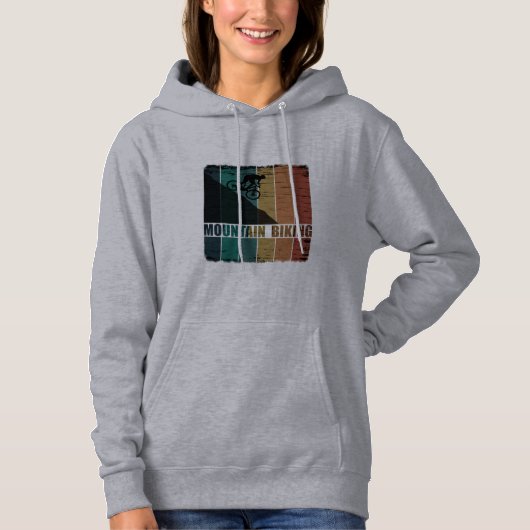 Vintage MTB Downhill Mountainbiken Hoodie (Voorkant)