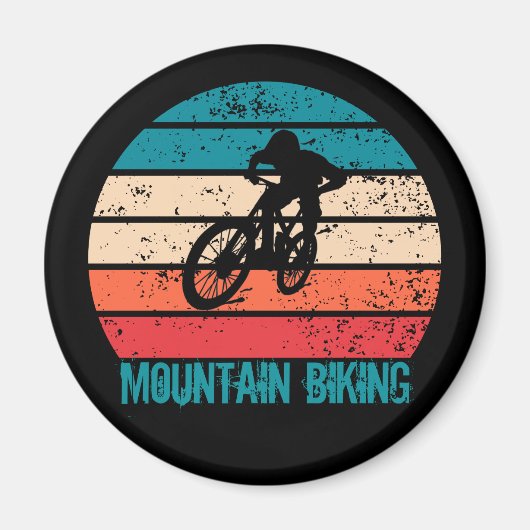 Vintage Mtb Downhill Mountainbiken Magneet (Voorkant)