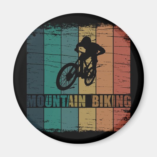 Vintage Mtb Downhill Mountainbiken Magneet (Voorkant)