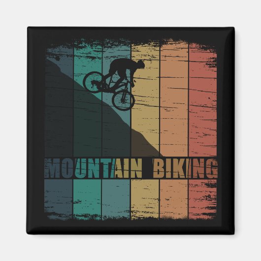 Vintage MTB Downhill Mountainbiken Magneet (Voorkant)