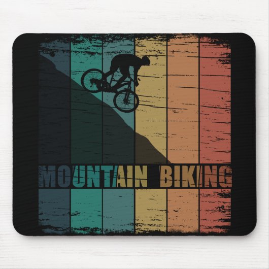 Vintage MTB Downhill Mountainbiken Muismat (Voorkant)
