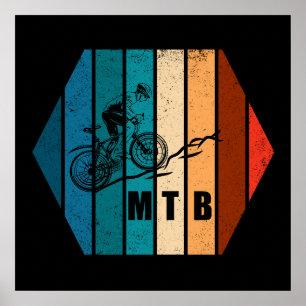 Vintage Mtb Downhill Mountainbiken Poster