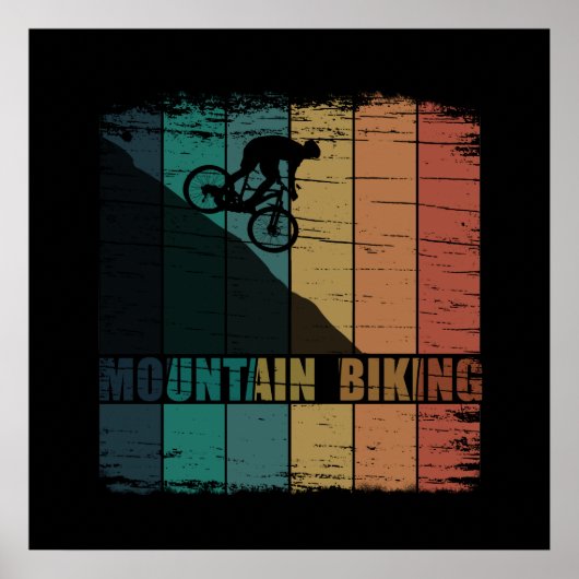 Vintage MTB Downhill Mountainbiken Poster (Voorkant)