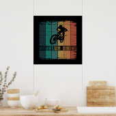 Vintage Mtb Downhill Mountainbiken Poster (Keuken)