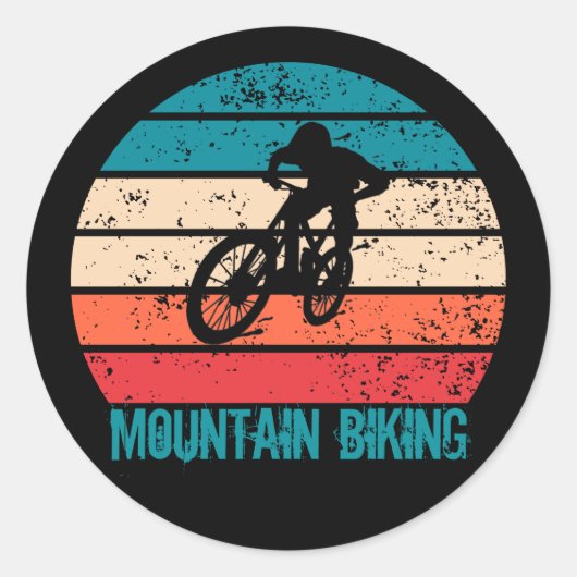 Vintage Mtb Downhill Mountainbiken Ronde Sticker (Voorkant)