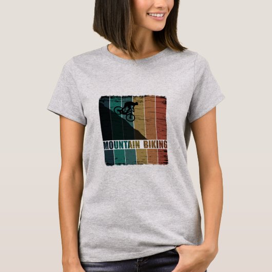 Vintage MTB Downhill Mountainbiken T-shirt (Voorkant)
