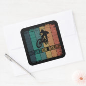 Vintage Mtb Downhill Mountainbiken Vierkante Sticker (Envelop)