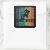 Vintage Mtb Downhill Mountainbiken Vierkante Sticker (Tas)