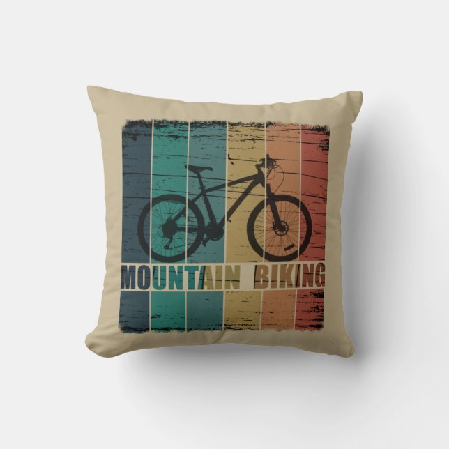 Vintage Mtb Mountainbiken Kussen (Voorkant)