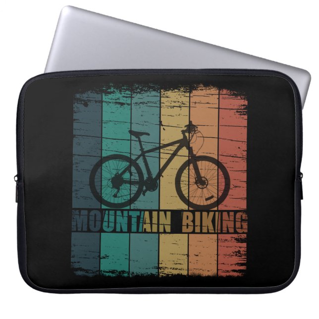 Vintage Mtb Mountainbiken Laptop Sleeve (Voorkant)