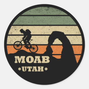 Vintage Mtb Utah - Mountainbiken in Moab Ronde Sticker